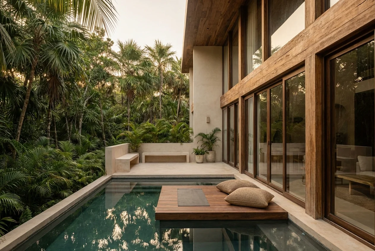 Casa soñada generada: villa selvática en Tulum